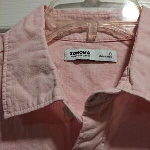 Sonoma Pink Short Sleeve Linen Shirt men's small